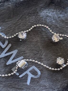 Delicate Silver-Tone Crystal Station Bracelet